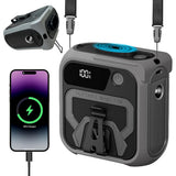 Techsuit Premium portabil Mini Fan (Z13), cu Baterie externa, reincarcabil, 5 Wind Speeds, Belt Buckle, 10000mAh, Gri