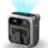 Techsuit Premium portabil Mini Fan (Z13), cu Baterie externa, reincarcabil, 5 Wind Speeds, Belt Buckle, 10000mAh, Gri