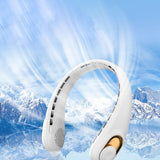 Techsuit Neck Fan (S9), portabil, cu afisaj digital, 3 Wind Speeds, 5200mAh, 5800RPM, Alb