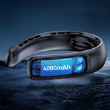 Techsuit Neck Fan (S11), portabil, Silicone Support, 4x Airflow, afisaj digital, 4000mAh, 4800RPM, Alb