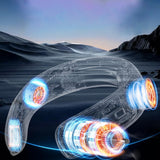 Techsuit Neck Fan (S11), portabil, Silicone Support, 4x Airflow, afisaj digital, 4000mAh, 4800RPM, Alb