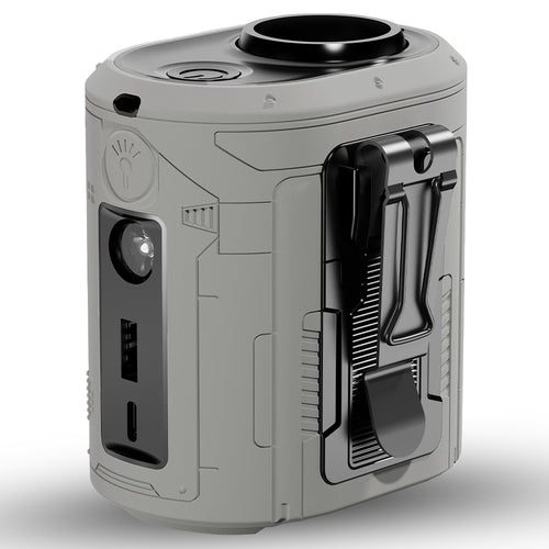 Techsuit Premium portabil Mini Fan (Z14), cu Baterie externa, reincarcabil, 5 Wind Speeds, Belt Buckle, 5000mAh, Gri