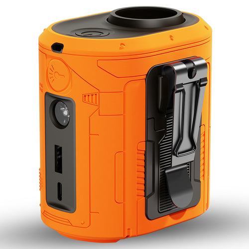Techsuit Premium portabil Mini Fan (Z14), cu Baterie externa, reincarcabil, 5 Wind Speeds, Belt Buckle, 5000mAh, Portocaliu