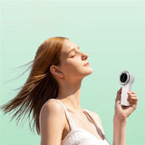 Techsuit Premium Mini Hand Fan (A8), cu LED afisaj digital, USB-C reincarcabil, 5 Wind Speeds, 3600mAh, Alb