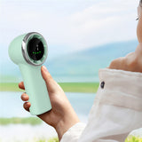 Techsuit Premium Mini Hand Fan (A8), cu LED afisaj digital, USB-C reincarcabil, 5 Wind Speeds, 3600mAh, Alb