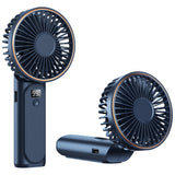 Techsuit Premium Mini Hand Fan (M12), cu LED afisaj digital, USB-C reincarcabil, 6 Wind Speeds, 5000mAh, Alb