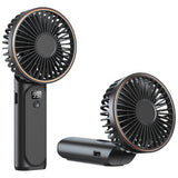 Techsuit Premium Mini Hand Fan (M12), cu LED afisaj digital, USB-C reincarcabil, 6 Wind Speeds, 5000mAh, Alb