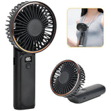 Techsuit Premium Mini Hand Fan (M12), cu LED afisaj digital, USB-C reincarcabil, 6 Wind Speeds, 5000mAh, Alb