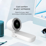 Techsuit Premium Mini Hand Fan (A9), cu LED afisaj digital, USB-C reincarcabil, 100 Wind Speeds, 5000mAh, Verde