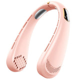 Techsuit Neck Fan (H6), portabil, USB-C, reincarcabil, reglabil, afisaj digital, 1200mAh, Alb