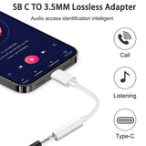 Adaptor Techsuit (2 pack) Adaptor Cablu Musicbox (AC18), Type-C to 3.5mm Jack, DAC Chip, 3A, Plug si Play, Alb