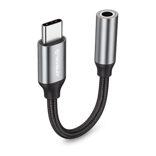 Adaptor Techsuit (2 pack) Premium Adaptor Cablu Fusexound (AC12), Type-C to 3.5mm Jack, 3A, DAC Chip, Plug si Play