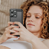 Husa pentru OPPO Reno14 Pro, Techsuit Carbon Silicone, negru