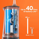 Bitvae Water Flosser (BVC2), cu 5x Standard Nozzels, 1x Tongue Scraper, Soft, NormalPotent Modes, Alb