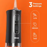 Bitvae Water Flosser (BVC2), cu 5x Standard Nozzels, 1x Tongue Scraper, Soft, NormalPotent Modes, Alb