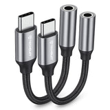 Adaptor Techsuit (2 pack) Premium Adaptor Cablu Fusexound (AC12), Type-C to 3.5mm Jack, 3A, DAC Chip, Plug si Play