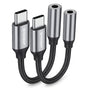 Adaptor Techsuit (2 pack) Premium Adaptor Cablu Fusexound (AC12), Type-C to 3.5mm Jack, 3A, DAC Chip, Plug si Play