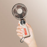 Techsuit Premium Mini Hand Fan (Z8), cu LED afisaj digital, USB-C reincarcabil, 3 Wind Speeds, 2A, 3600mAh, Alb