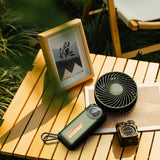 Techsuit Premium Mini Hand Fan (Z8), cu LED afisaj digital, USB-C reincarcabil, 3 Wind Speeds, 2A, 3600mAh, Alb