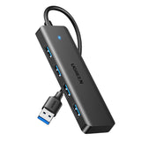 Hub USB UGREEN CM219 (25851), USB3.0 Male to 4x USB-A, 5Gbps, Indicator Light, 0.15m, negru