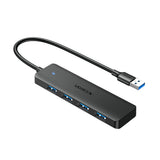 Hub USB UGREEN CM219 (25851), USB3.0 Male to 4x USB-A, 5Gbps, Indicator Light, 0.15m, negru
