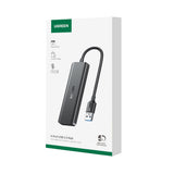 Hub USB UGREEN CM219 (25851), USB3.0 Male to 4x USB-A, 5Gbps, Indicator Light, 0.15m, negru