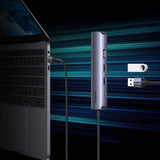 Hub USB UGREEN Docking station CM418 (10919), Type-C to 2x USB3.0, HDMI 4K@60Hz, RJ45 Gigabit, Type-C PD100W, 5Gbps, gri