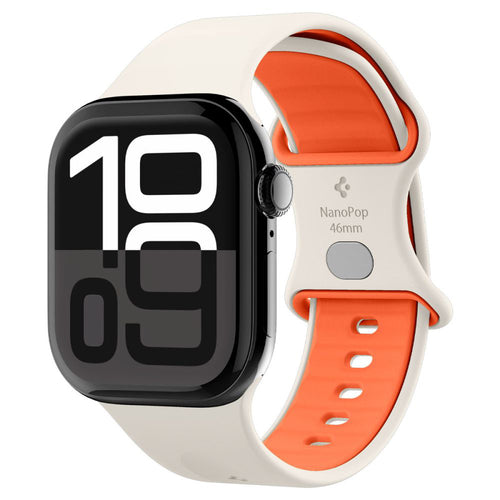Curea pentru Apple Watch SE 40mm, Spigen Nano Pop (AMP09326), bej / portocaliu