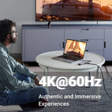 Hub USB UGREEN Docking station CM512 (60515), Type-C to 2x USB, HDMI 4K, Type-C 100W, Ethernet 1Gbps, Card Reader SD, 0.2m, negru
