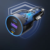 Incarcator auto UGREEN 3in1 EC703 (35024), Incarcare rapida, USB, 2x Type-C, USB, 75W, 3A, PD3.0, QC 3.0, negru