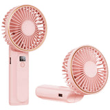 Techsuit Premium Mini Hand Fan (M12), cu LED afisaj digital, USB-C reincarcabil, 6 Wind Speeds, 5000mAh, Alb