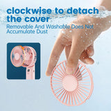 Techsuit Premium Mini Hand Fan (M12), cu LED afisaj digital, USB-C reincarcabil, 6 Wind Speeds, 5000mAh, Alb