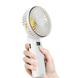 Techsuit Premium Mini Hand Fan (M12), cu LED afisaj digital, USB-C reincarcabil, 6 Wind Speeds, 5000mAh, Alb