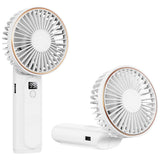 Techsuit Premium Mini Hand Fan (M12), cu LED afisaj digital, USB-C reincarcabil, 6 Wind Speeds, 5000mAh, Alb