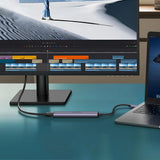 Hub USB UGREEN Docking station CM478 (15495), Type-C to USB3.0, 2x USB2.0, HDMI 4K@30Hz, Type-C PD100W, 5Gbps, Ultra-Thin, gri