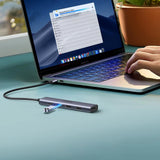 Hub USB UGREEN Docking station CM478 (15495), Type-C to USB3.0, 2x USB2.0, HDMI 4K@30Hz, Type-C PD100W, 5Gbps, Ultra-Thin, gri