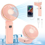 Techsuit Premium Mini Hand Fan (M12), cu LED afisaj digital, USB-C reincarcabil, 6 Wind Speeds, 5000mAh, Alb
