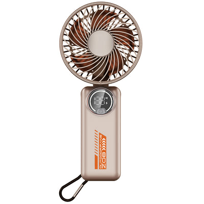 Techsuit Premium Mini Hand Fan (Z8), cu LED afisaj digital, USB-C reincarcabil, 3 Wind Speeds, 2A, 3600mAh, Beige