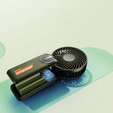 Techsuit Premium Mini Hand Fan (Z8), cu LED afisaj digital, USB-C reincarcabil, 3 Wind Speeds, 2A, 3600mAh, Beige