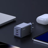 Incarcator retea UGREEN Nexode Air S X553 (35042), GaN, Incarcare rapida, USB, 2x Type-C, 65W, 3A, QC4.0+, PD3.0, gri