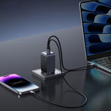 Incarcator retea UGREEN Nexode Air S X553 (35042), GaN, Incarcare rapida, USB, 2x Type-C, 65W, 3A, QC4.0+, PD3.0, gri