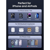 Incarcator wireless UGREEN W528 (45056), 2in1, MagSafe, pentru iPhone, AirPods, Compact Pliabil Design, 15W, 3A, negru