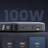 Baterie externa UGREEN PB720 (25188), Two-way Incarcare rapida, Afisaj digital, 20000mAh, USB, Type-C, 100W, 5V/3A, negru