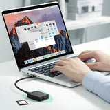 Cititor de carduri UGREEN Card Reader CR127 (20250), pentru Windows, MacOS, Linux, USB 3.0, TF/SD Card Slot, Plug & Play, 5Gbps, 15cm, negru