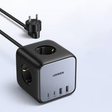 Incarcator retea UGREEN DigiNest Cube 7in1 CD268 (60113), GaN, Incarcare rapida, 2x USB-C, 2x USB, 3x AC, 2990W, 13A, PD65W, negru