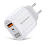 Incarcator retea Techsuit Premium EasyPowerX (CHPD038), USB-A, QC 3.0, USB-C, 20W, alb