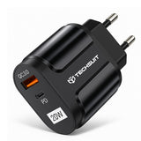 Incarcator retea Techsuit Premium EasyPowerX (CHPD038), USB-A, QC 3.0, USB-C, 20W, alb