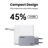 Incarcator retea UGREEN Nexode Pro X757 (25874), cu Cable, GaN, Incarcare rapida, USB, 2x Type-C, 100W, 3A, PD3.0, QC4.0+, gri