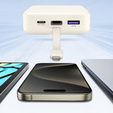 Baterie externa UGREEN PB505 (45762), Integrat Type-C Cable, Incarcare rapida, 20000mAh, USB, USB-C, 22.5W, 5V/3A, gri