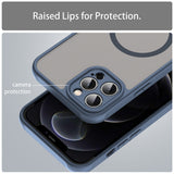 Husa pentru iPhone 12 Pro Max, Techsuit HaloFrost II MagSafe, bleumarin